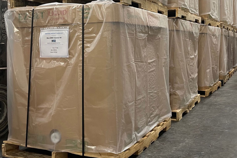 Shipping tubs in warehouse